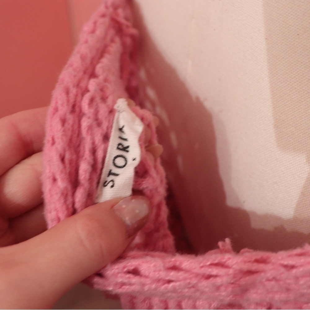 🌸 Storia Pink Crochet Knit Tie-Front Cardigan – Size Medium 🌸 - Picture 7 of 7